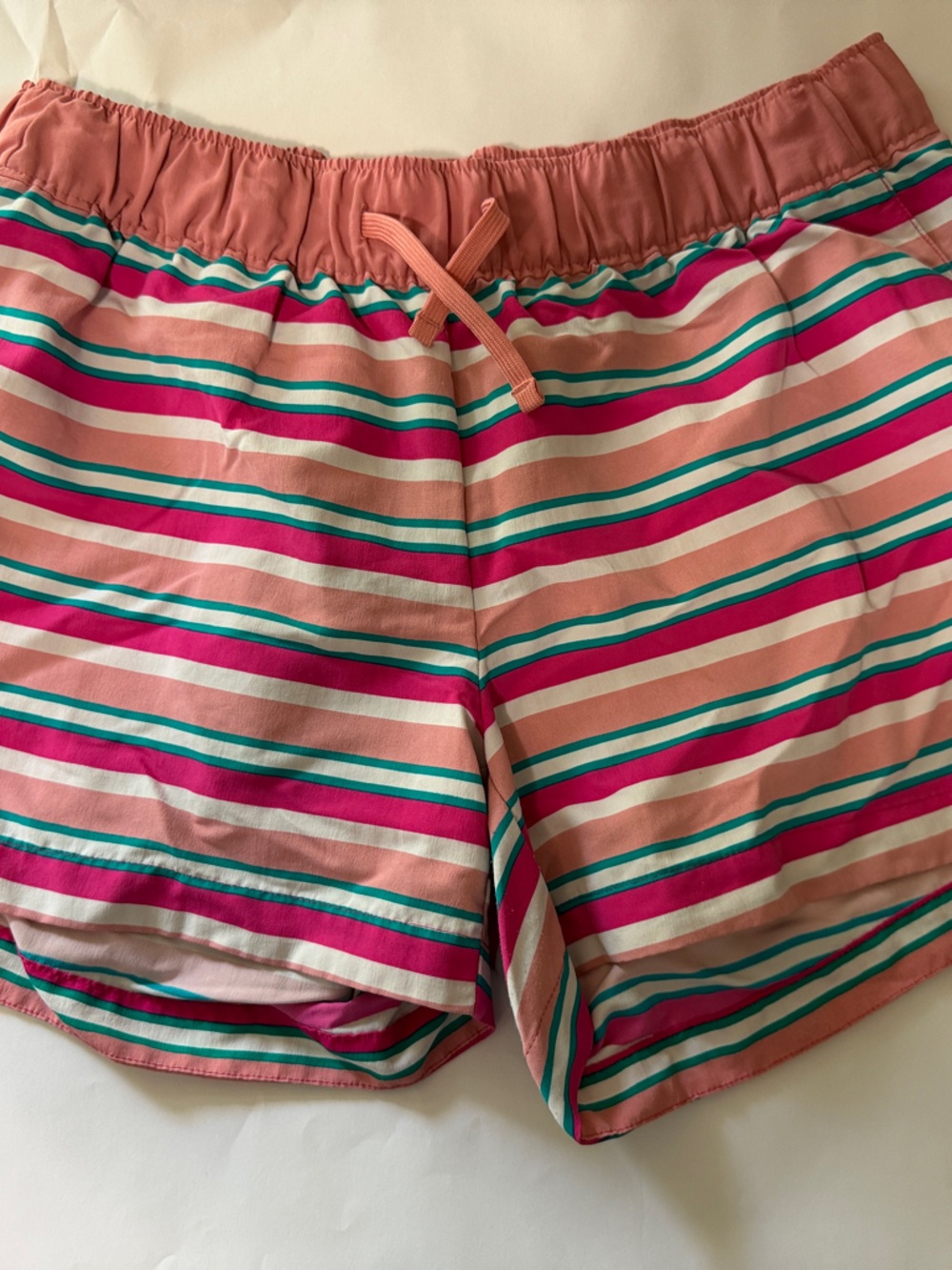 The North Face Women’s Pink, Teal & Coral Striped Athletic Shorts
